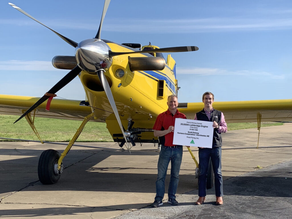 Motor Pratt & Whitney #20.000 fabricado em Lethbridge instalado em uma aeronave Air Tractor